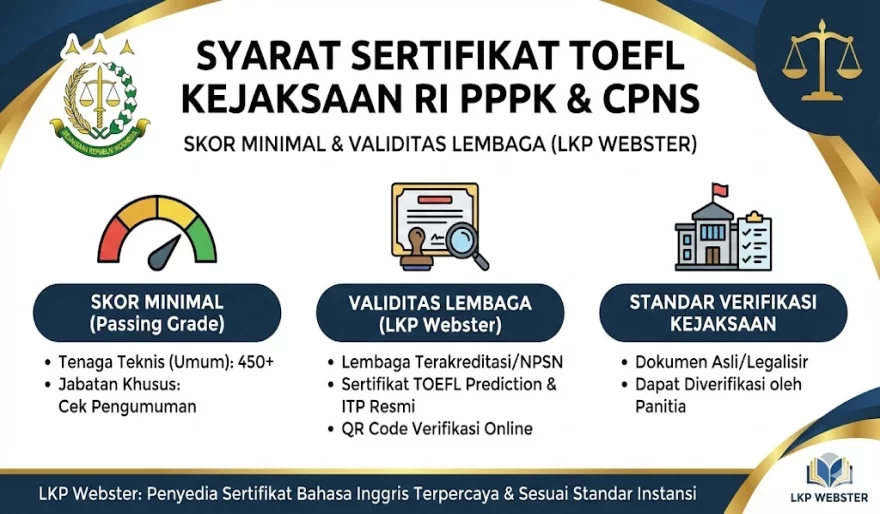 Syarat Sertifikat TOEFL Kejaksaan RI PPPK & CPNS