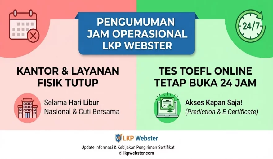 Pengumuman Cuti Bersama & Jam Operasional Layanan LKP Webster (Terbaru)