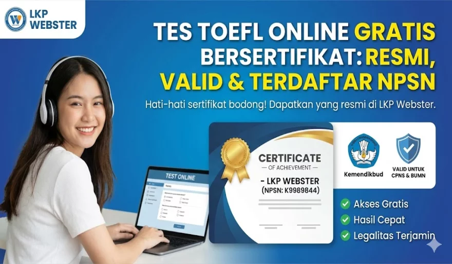 Tes TOEFL Online Gratis Bersertifikat